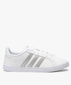 GEMO Tennis femme à lacets et bandes contrastées - Adidas Courpoint Blanc