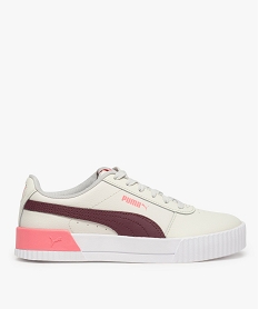 GEMO Baskets femme dessus cuir à lacets - Puma Carina L Beige