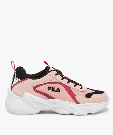 baskets femme a semelle epaisse look dad shoes - fila avec detail argente au talon roseA948801_1