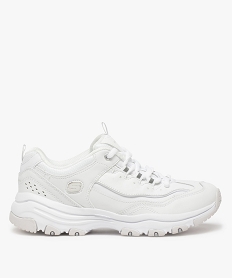 GEMO Tennis femme à épaisse semelle - Skechers Blanc