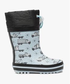 GEMO Bottes de pluie bébé garçon à col ajustable motifs camions Bleu