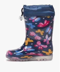 bottes de pluie fille avec motifs papillon et col ajustable bleu bottes de pluiesA951001_3