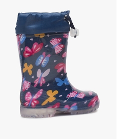 bottes de pluie fille avec motifs papillon et col ajustable bleu bottes de pluiesA951001_4