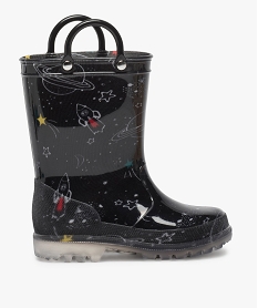 bottes de pluie garcon avec motifs de lespace noirA951301_1