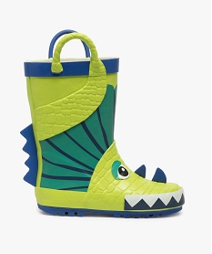 GEMO Bottes de pluie garçon à anses motif dinosaure en relief Vert