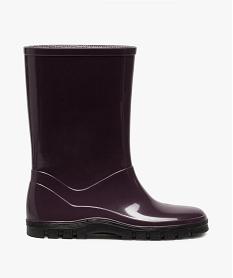 GEMO Bottes de pluie fille unies à semelle crantée contrastante Violet