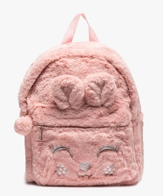 GEMO Sac à dos fille en peluche avec broderie lapin Rose