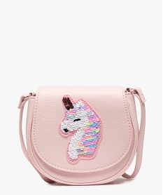 GEMO Sac fille avec rabat à motif licorne en sequins réversibles Rose