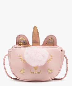 GEMO Sac fille motif animal avec pompon en relief Rose