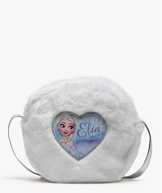 GEMO Sac fille rond zippé en peluche - Elsa Reine des Neiges Blanc