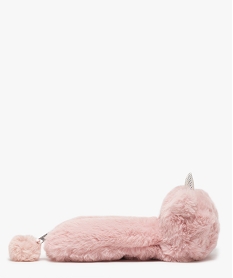 GEMO Trousse fille zippée en peluche duveteuse Rose