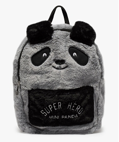 GEMO Sac à dos garçon en maille peluche forme panda Gris