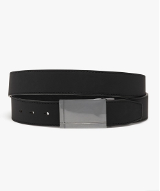 GEMO Ceinture homme avec boucle plate en métal noir standard