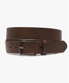 ceinture homme avec boucle metallique carree brunA955401_1