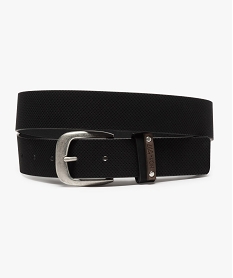 GEMO Ceinture homme en matière texturée avec boucle métal Noir