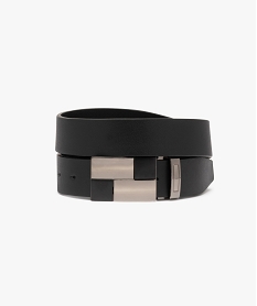 GEMO Ceinture unie avec boucle plate fantaisie homme noir standard