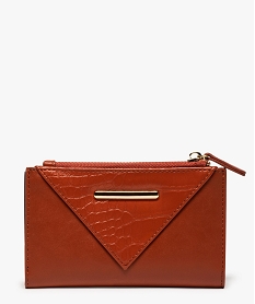 portefeuille femme avec empiecement texture et bijou metallique rougeA957901_1