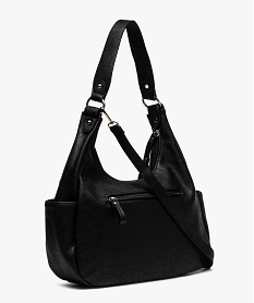 sac femme porte epaule avec zips et pampilles noir sacs a mainA962601_2