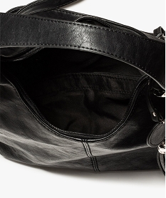 sac femme porte epaule avec zips et pampilles noir sacs a mainA962601_3