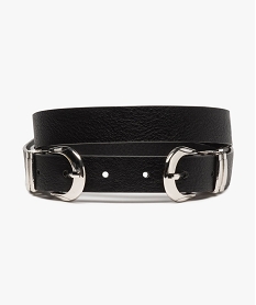 ceinture femme a deux boucles et passants en metal noir autres accessoiresA964701_1