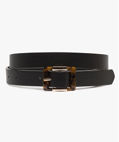 GEMO Ceinture femme unie avec boucle rectangle façon écailles Noir