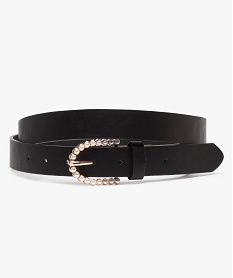 GEMO Ceinture femme avec boucle fantaisie recouverte de perles Noir