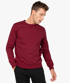 GEMO Sweat homme molletonné contenant du coton bio Rouge