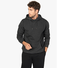 GEMO Sweat homme à capuche avec poche kangourou Gris