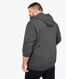 sweat homme grande taille zippe a capuche grisA966301_3