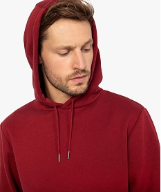 GEMO Sweat homme à capuche avec poche kangourou Rouge