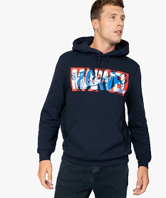 sweat homme a capuche avec large motif - marvel bleuA967401_1