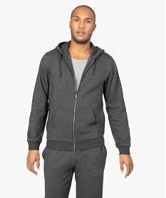 GEMO Sweat homme à capuche contenant du coton bio Gris
