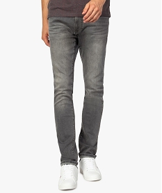 GEMO Jean homme slim taille haute Gris