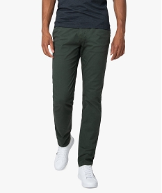 GEMO Pantalon homme chino coupe slim Vert