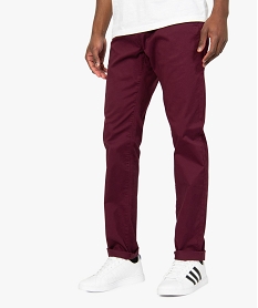 GEMO Pantalon homme chino coupe slim Rouge