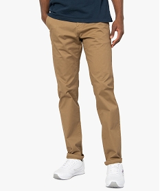 GEMO Pantalon homme chino coupe slim Beige