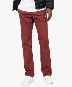 GEMO Pantalon chino homme coupe regular Rouge