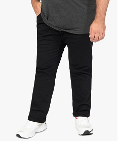 pantalon homme coupe straight en toile epaisse noirA971001_1