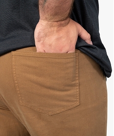 pantalon homme coupe straight en toile epaisse beigeA971101_2