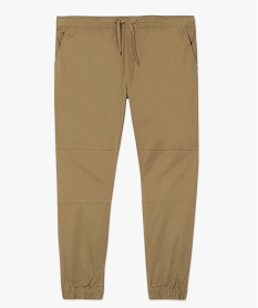pantalon homme en toile avec taille et bas elastiques beigeA971201_4