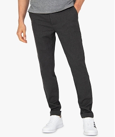 GEMO Pantalon homme en toile avec ceinture élastiquée Gris