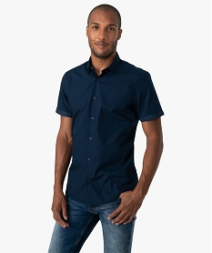 chemise homme a manches courtes avec bords fantaisie bleuA973201_1