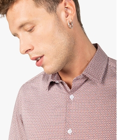 chemise homme a motifs colores coupe slim imprime chemise manches longuesA975701_1