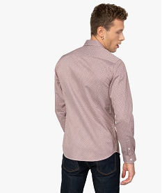 chemise homme a motifs colores coupe slim imprime chemise manches longuesA975701_3