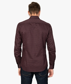 chemise homme a micro motifs colores coupe slim imprime chemise manches longuesA975801_3