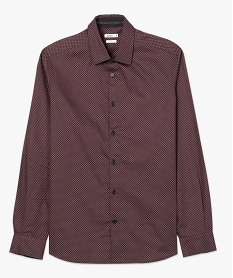 chemise homme a micro motifs colores coupe slim imprime chemise manches longuesA975801_4