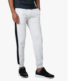 GEMO Pantalon de jogging homme avec bandes sur les côtés Gris