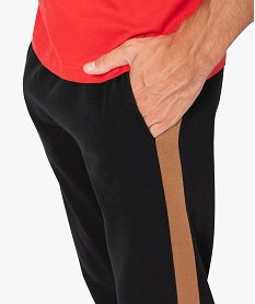 pantalon de jogging homme avec bandes sur les cotes noir pantalonsA976101_2