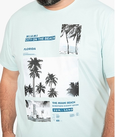 tee-shirt homme grande taille avec motif palmiers bleuA977601_2