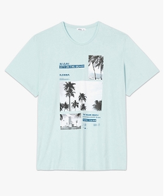 tee-shirt homme avec motif palmiers a miami bleuA977601_4
